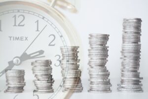 Money growth with time - compound interest